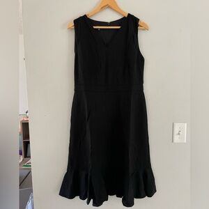 Talbots Black Midi Dress with Ruffle Hem